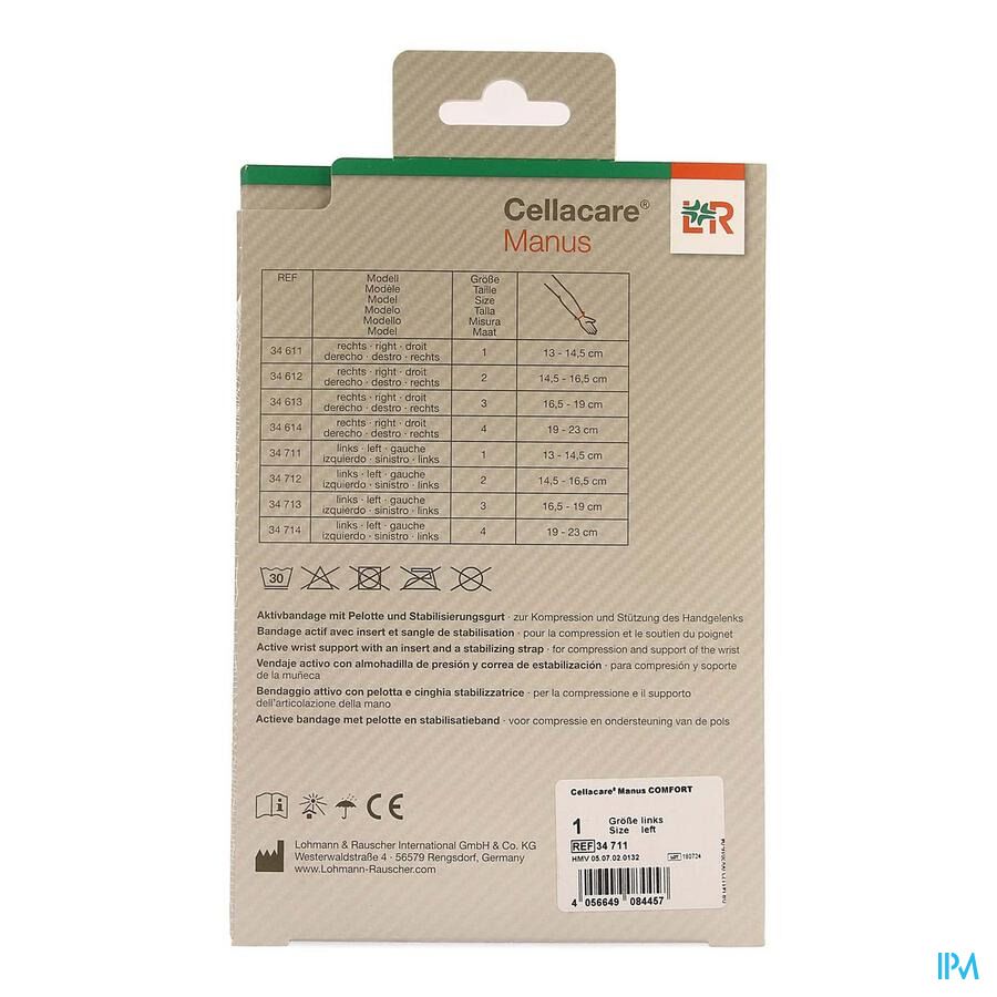 CELLACARE MANUS COMFORT MAAT 1 LINKS (13-14,5) - Afbeelding 3
